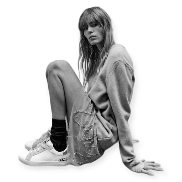 ZARA | White | ANIMAL PRINT TRIM SNEAKERS - Picture 7 of 10